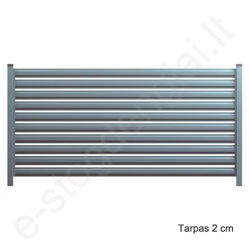 Metalinė tvoralentė Hanbud Polo, L=1350 mm, 110 mm, 0,45 mm, dvipusė, Blizgi T.Pilka (RAL 7016), vnt