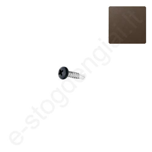 Sraigtas metalinei tvoralentei Hanbud, 4,2x13 mm, T.Rudas (RAL 8019), 250 vnt Sraigtas metalinei tvoralentei Hanbud, 4,2x13 mm, T.Rudas (RAL 8019), 250 vnt
