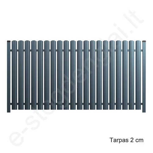 Metalinė tvoralentė Hanbud Polo, L=1350 mm, 110 mm, 0,45 mm, dvipusė, Blizgi T.Pilka (RAL 7016), vnt