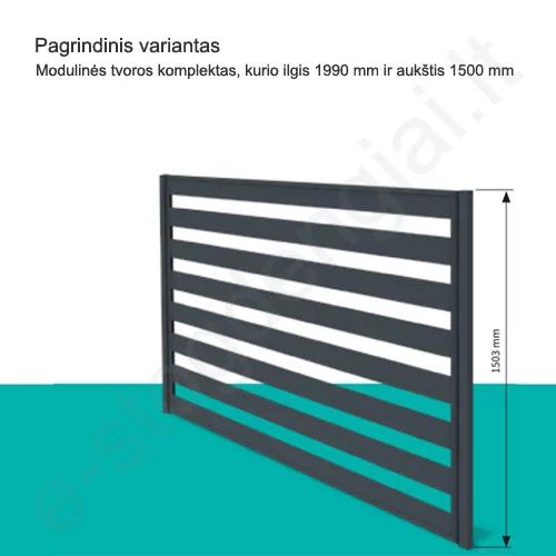 Modulinis tvoros segmentas Hornval 1500x1950 mm, Matinė Ruda (RAL 8017), kompl Modulinis tvoros segmentas Hornval 1500x1950 mm, Matinė Ruda (RAL 8017), kompl