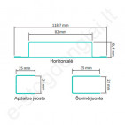 Papildoma modulinio segmento Hornval šoninė juosta 1200 mm, Matinė T.Pilka (RAL 7016), vnt