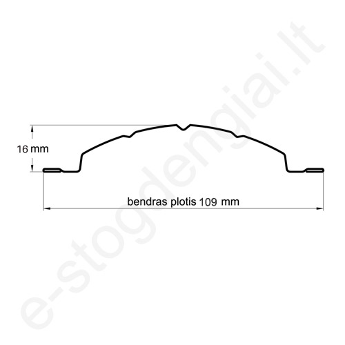 Metalinė tvoralentė Proformann Dija+ L=1500 mm, 109 mm, 0,45 mm, dvipusė, Matinė T.Ruda (RAL 8019), vnt