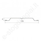 Metalinė tvoralentė Proformann Eva 115 mm, 0,45 mm, dvipusė, Matinė T.Pilka (RAL 7016), m