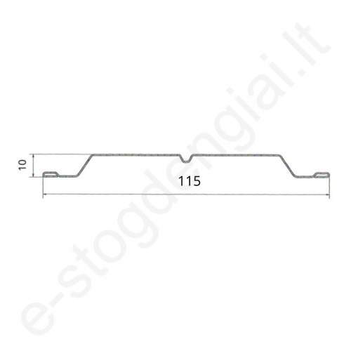 Metalinė tvoralentė Proformann Eva 115 mm, 0,45 mm, dvipusė, Matinė T.Pilka (RAL 7016), m