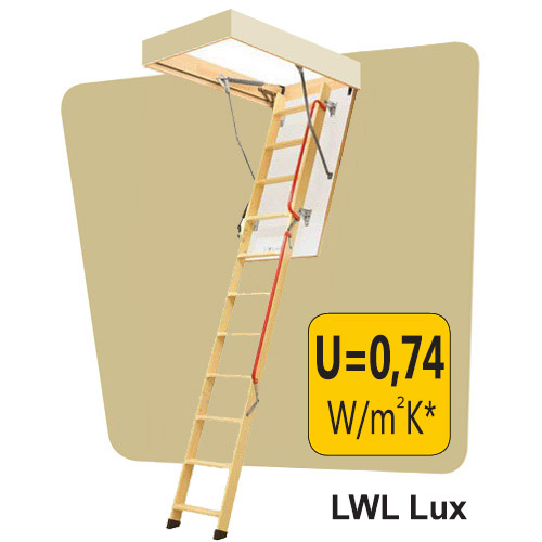 Fakro laiptai su turėklu LWL Lux